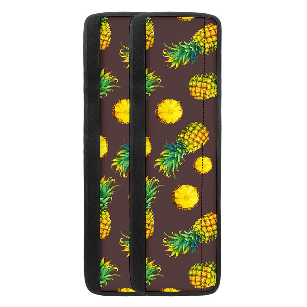Brown Pineapple Pattern Print Refrigerator Handle Covers