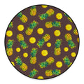 Brown Pineapple Pattern Print Round Floor Mat