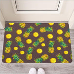 Brown Pineapple Pattern Print Rubber Doormat