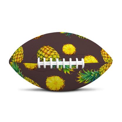 Brown Pineapple Pattern Print Rugby Ball