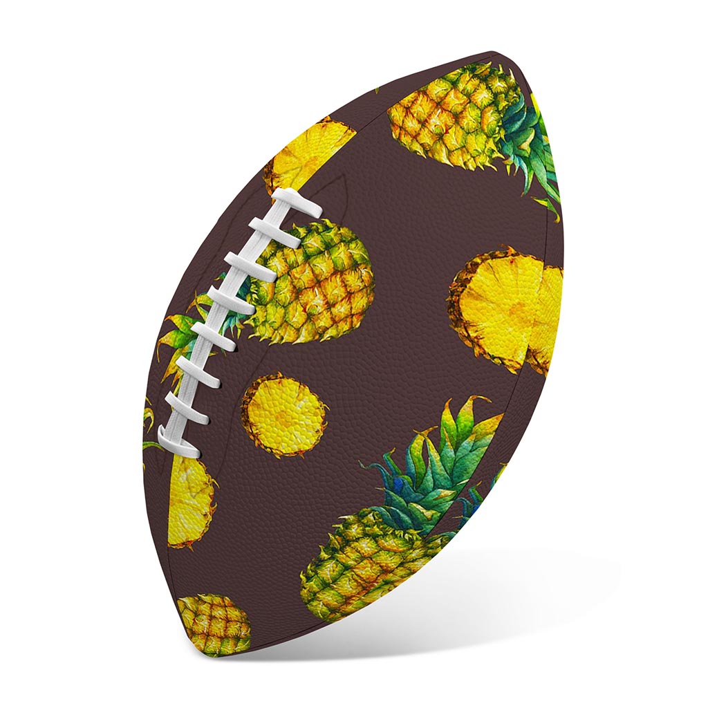Brown Pineapple Pattern Print Rugby Ball