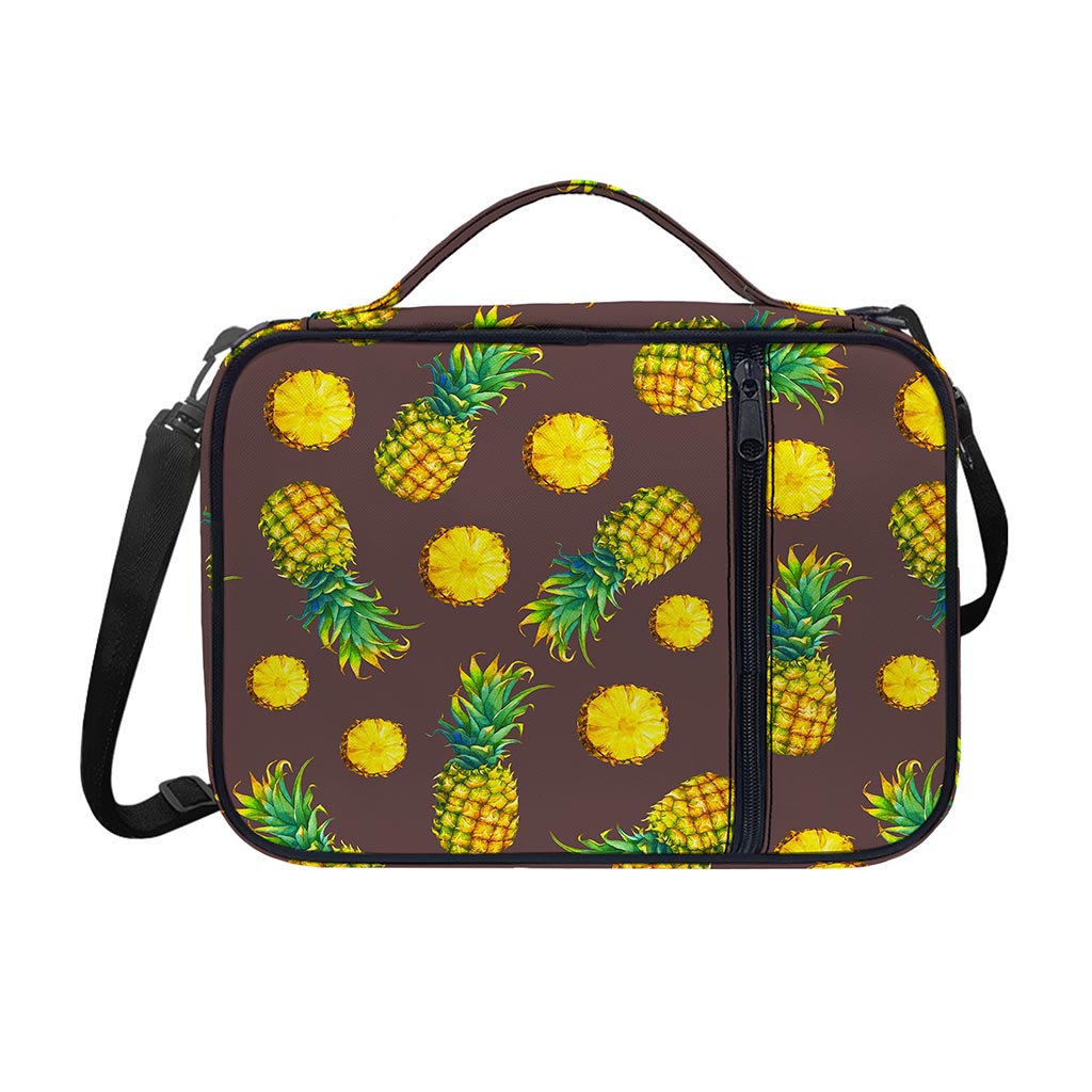 Brown Pineapple Pattern Print Shoulder Strap Bible Bag