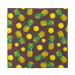 Brown Pineapple Pattern Print Silk Bandana