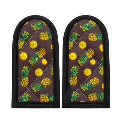 Brown Pineapple Pattern Print Skillet Handle Cover