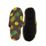 Brown Pineapple Pattern Print Slippers