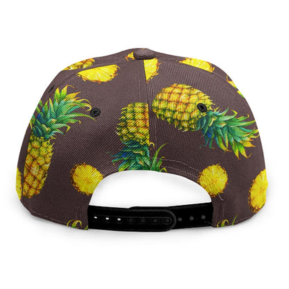 Brown Pineapple Pattern Print Snapback Cap