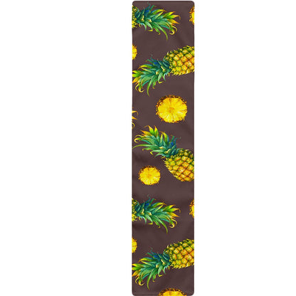 Brown Pineapple Pattern Print Table Runner