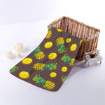 Brown Pineapple Pattern Print Towel
