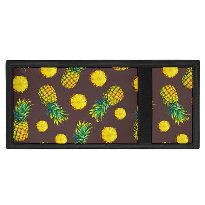 Brown Pineapple Pattern Print Trifold Wallet
