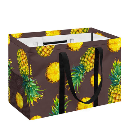 Brown Pineapple Pattern Print Utility Tote Bag