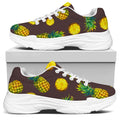 Brown Pineapple Pattern Print White Chunky Shoes