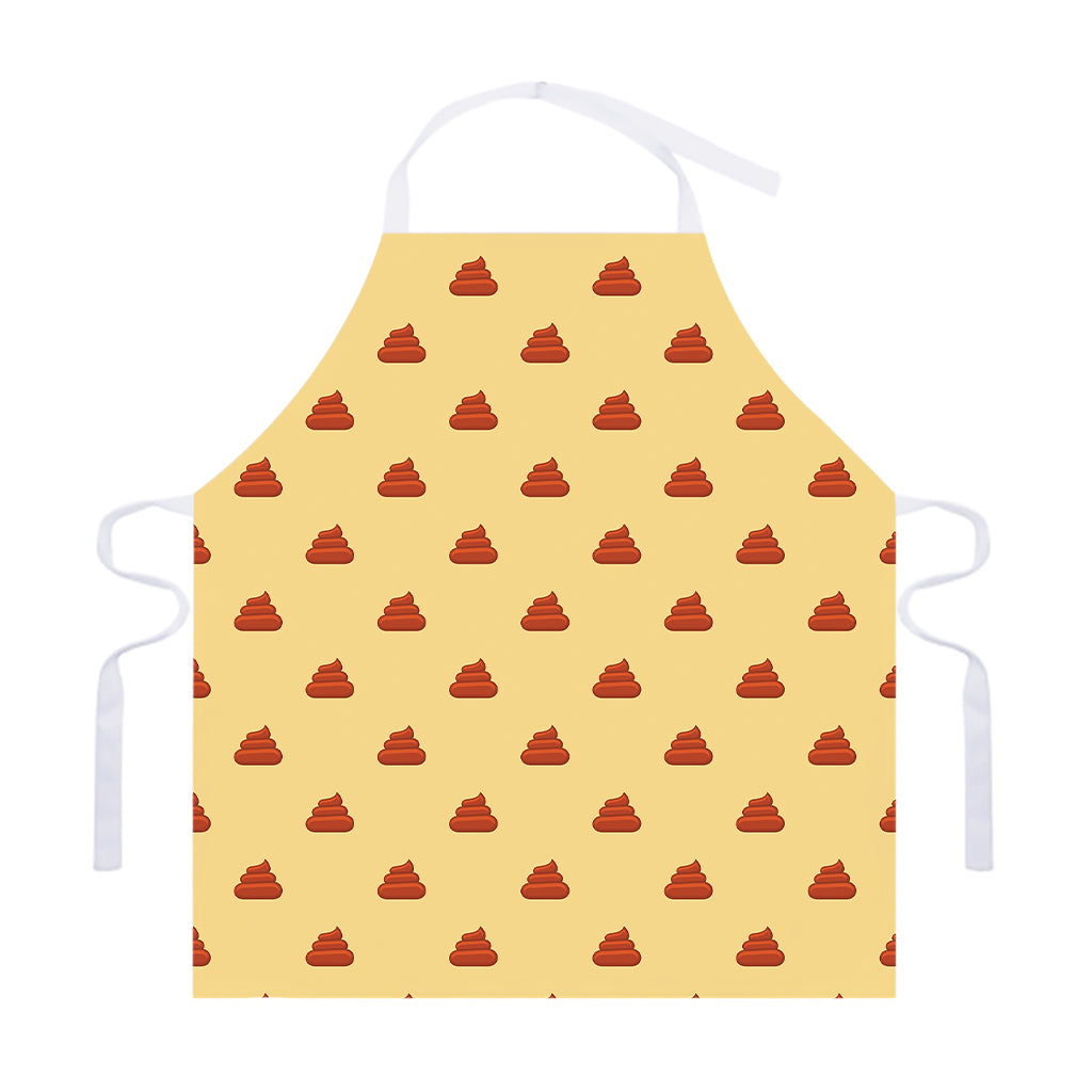 Brown Poop Pattern Print Adjustable Apron