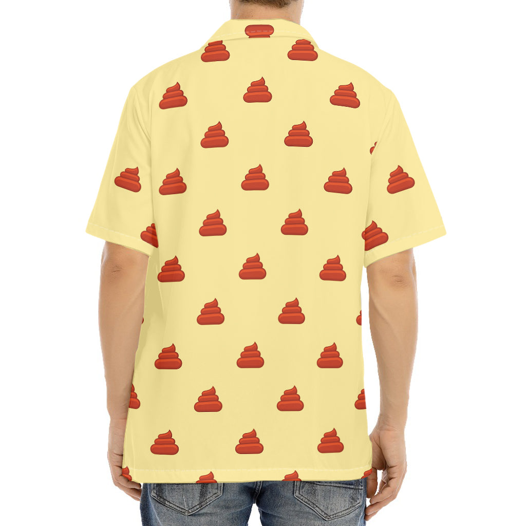 Brown Poop Pattern Print Aloha Shirt