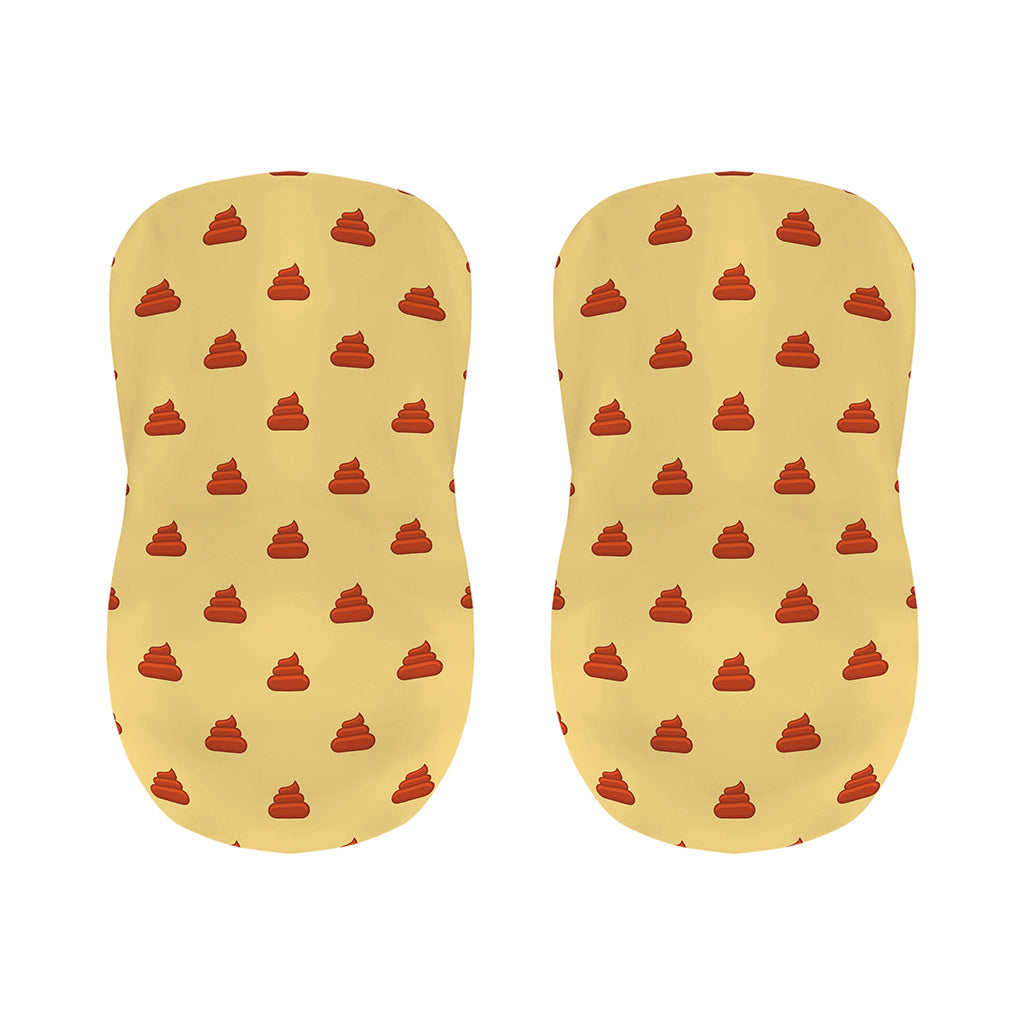 Brown Poop Pattern Print Bar Stool Covers