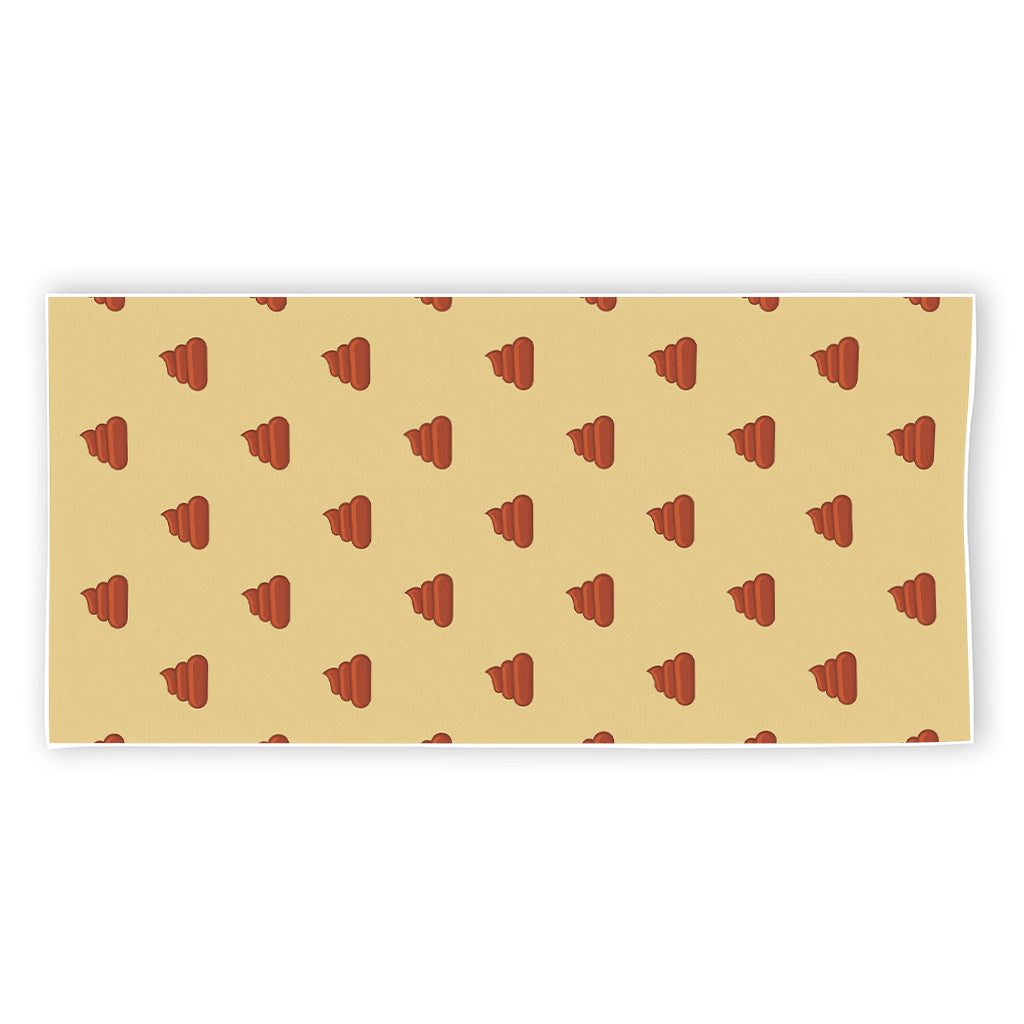 Brown Poop Pattern Print Beach Towel