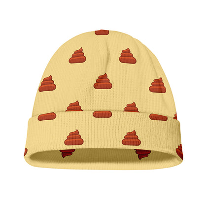 Brown Poop Pattern Print Beanie