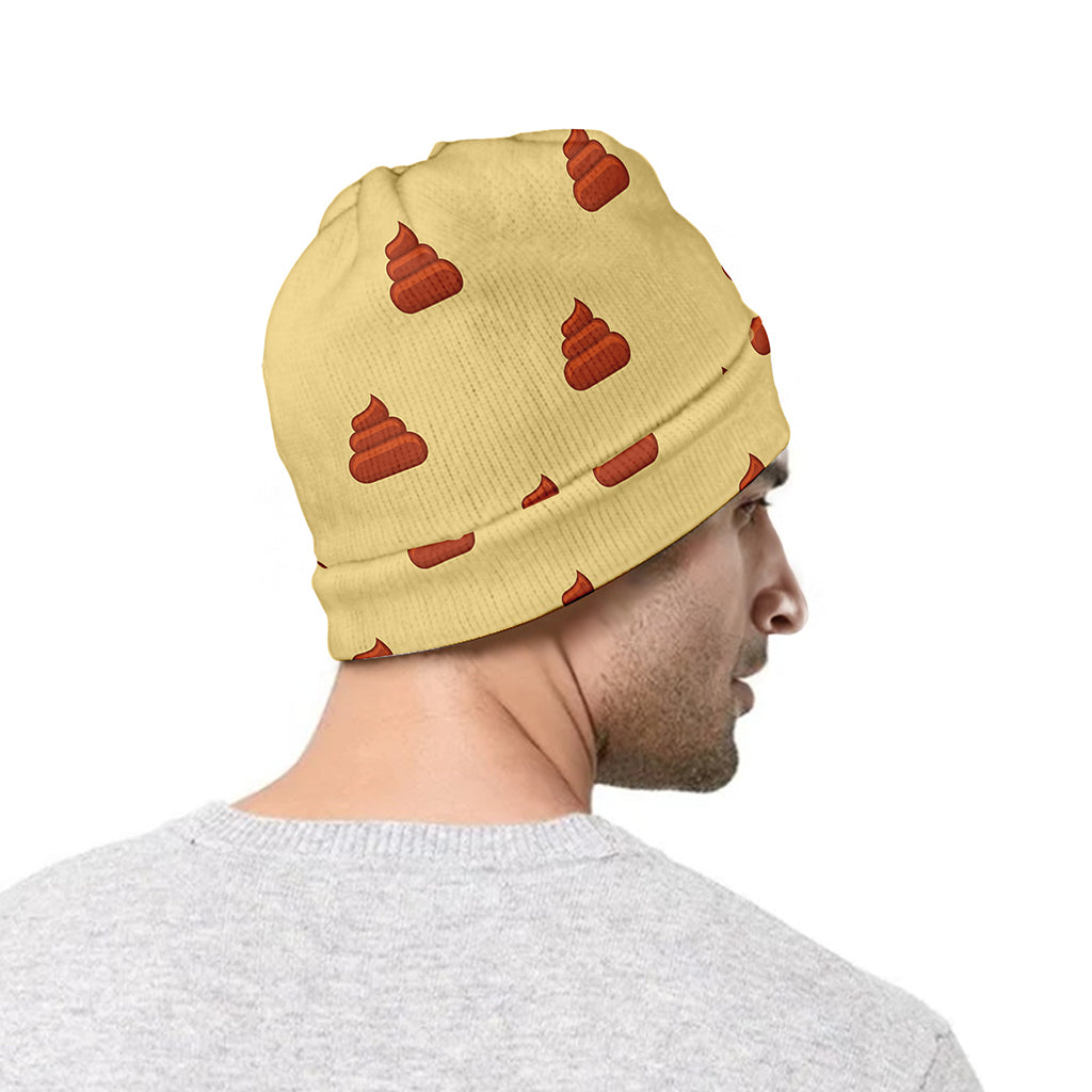 Brown Poop Pattern Print Beanie