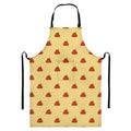 Brown Poop Pattern Print Bib Apron With Pocket