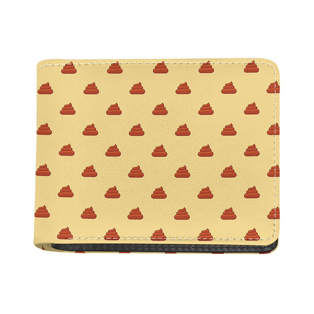 Brown Poop Pattern Print Bifold Wallet