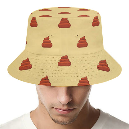 Brown Poop Pattern Print Bucket Hat