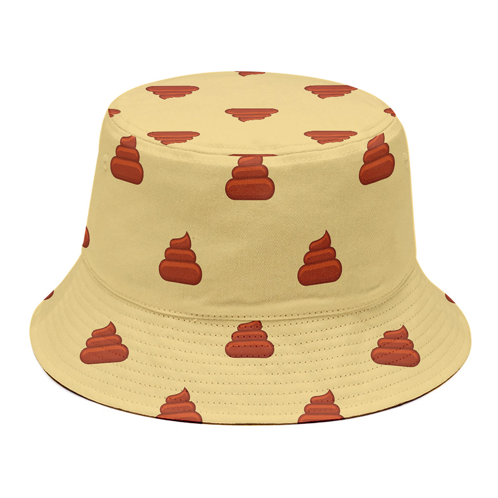 Brown Poop Pattern Print Bucket Hat