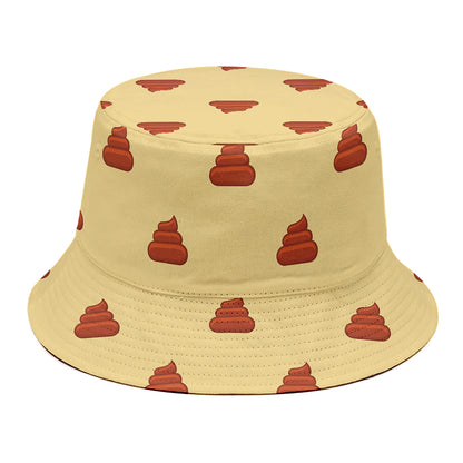 Brown Poop Pattern Print Bucket Hat