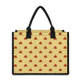 Brown Poop Pattern Print Canvas Tote Bag