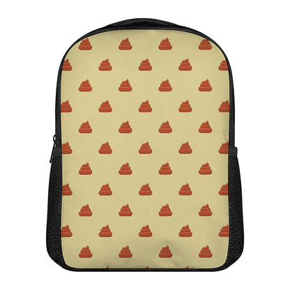 Brown Poop Pattern Print Casual Backpack