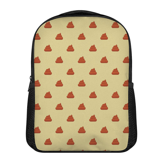 Brown Poop Pattern Print Casual Backpack