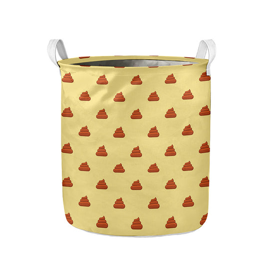 Brown Poop Pattern Print Collapsible Laundry Basket