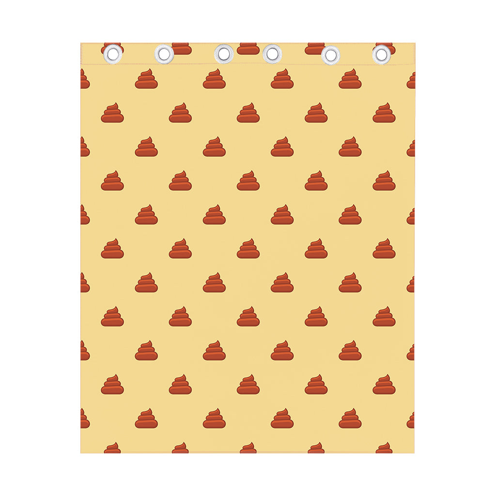 Brown Poop Pattern Print Curtain