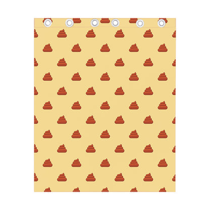 Brown Poop Pattern Print Curtain