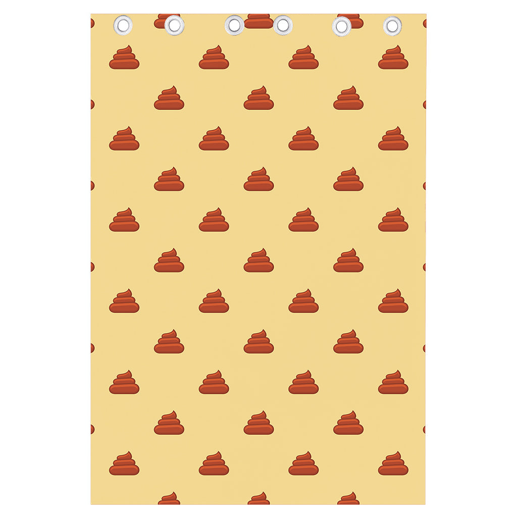 Brown Poop Pattern Print Curtain