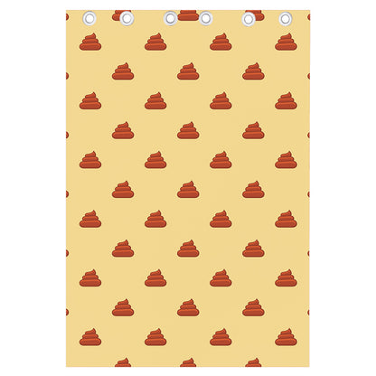 Brown Poop Pattern Print Curtain