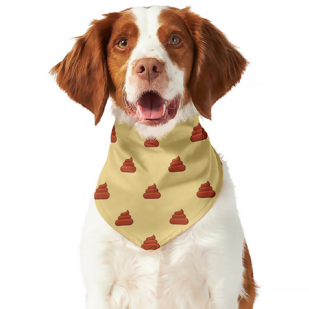 Brown Poop Pattern Print Dog Bandana