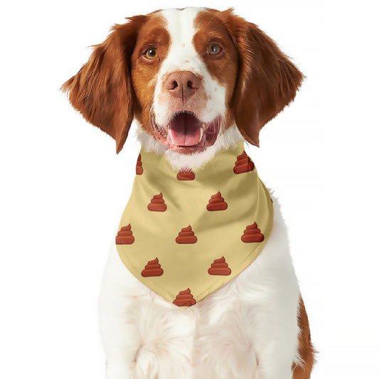 Brown Poop Pattern Print Dog Bandana