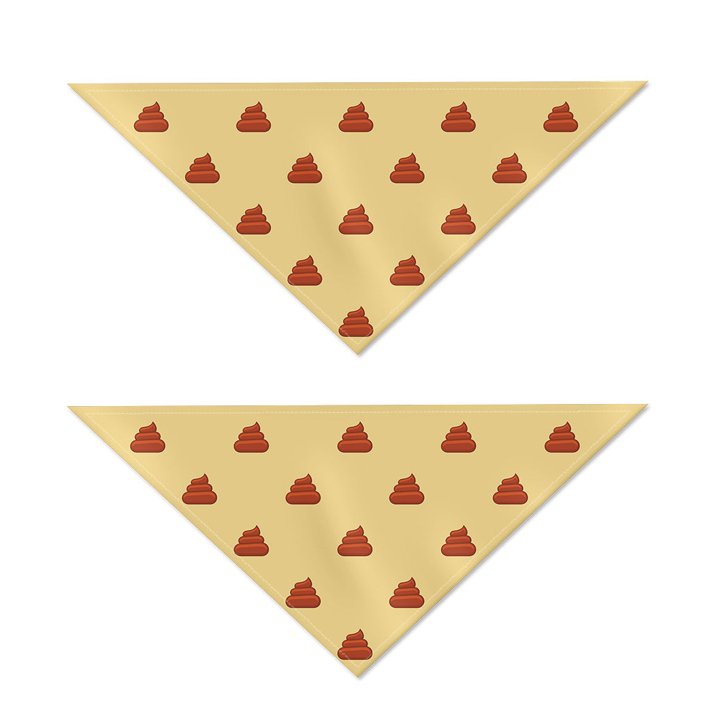Brown Poop Pattern Print Dog Bandana