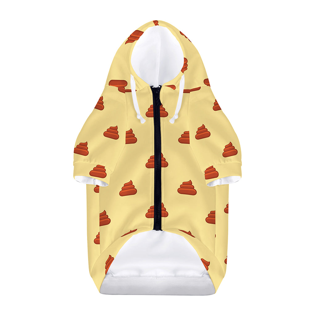 Brown Poop Pattern Print Dog Zip Up Hoodie