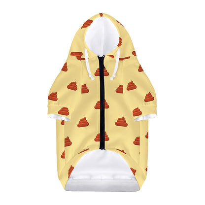 Brown Poop Pattern Print Dog Zip Up Hoodie