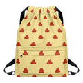 Brown Poop Pattern Print Drawstring Backpack