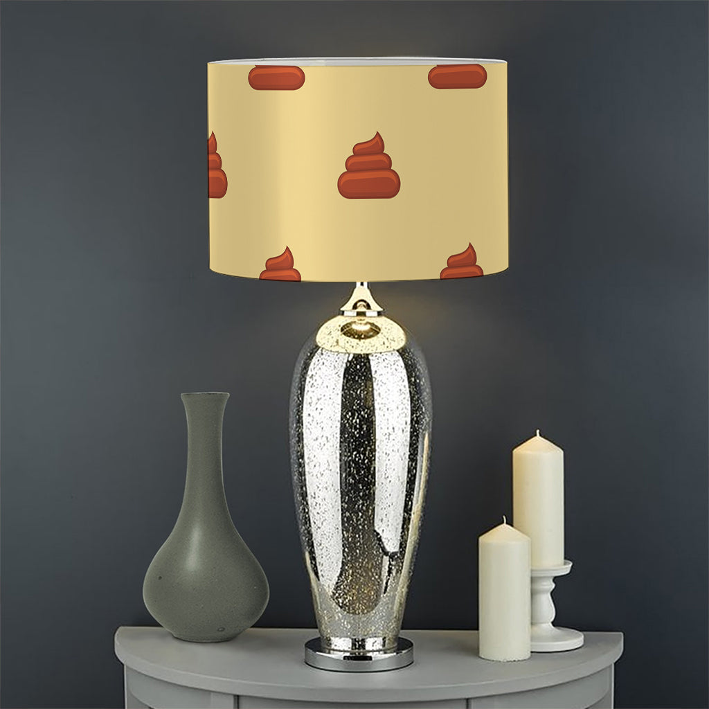 Brown Poop Pattern Print Drum Lamp Shade