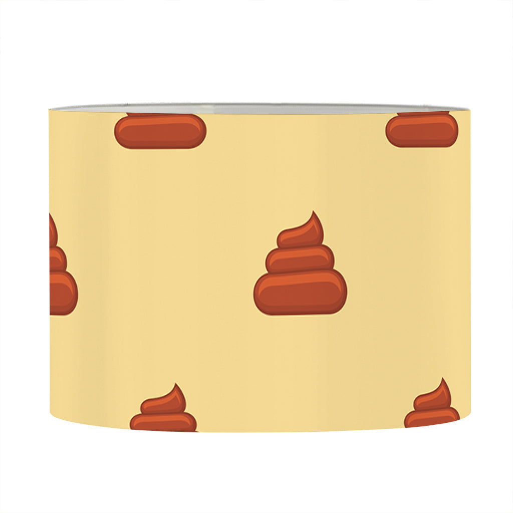 Brown Poop Pattern Print Drum Lamp Shade
