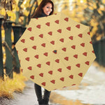 Brown Poop Pattern Print Foldable Umbrella