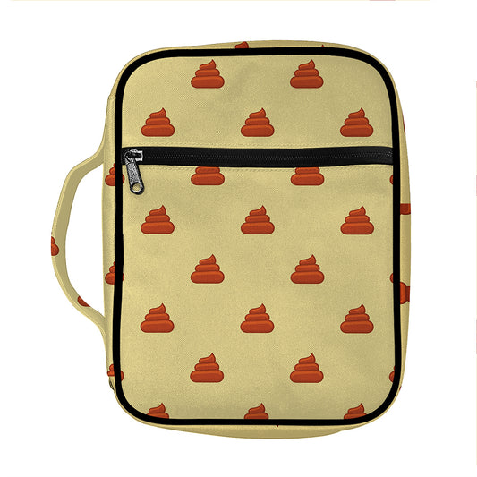 Brown Poop Pattern Print Front Pocket Bible Bag