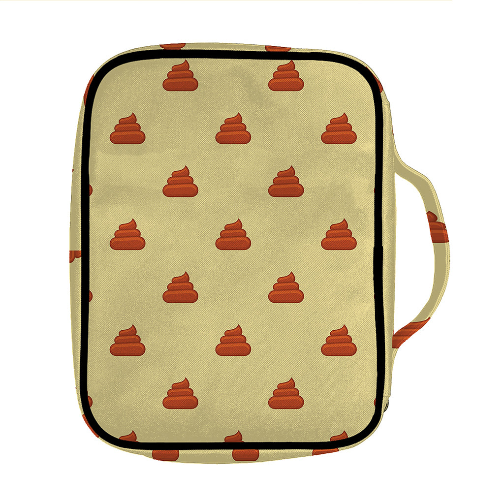 Brown Poop Pattern Print Front Pocket Bible Bag