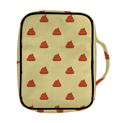 Brown Poop Pattern Print Front Pocket Bible Bag