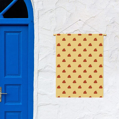 Brown Poop Pattern Print Garden Flag