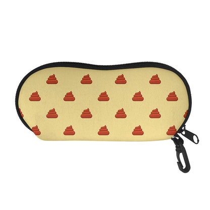 Brown Poop Pattern Print Glasses Case