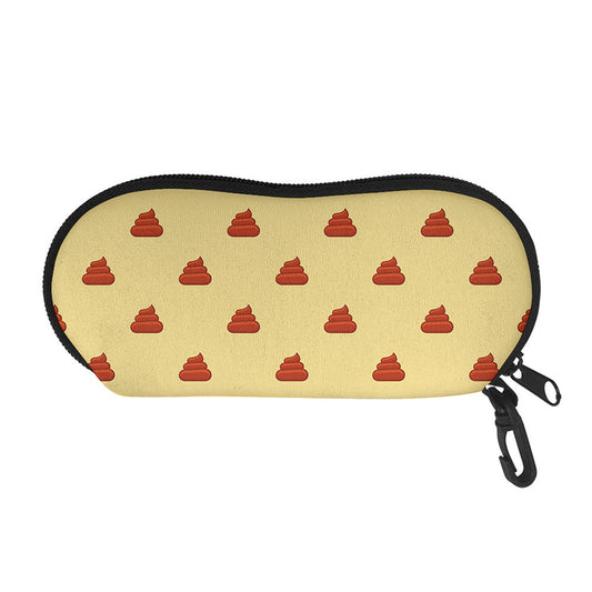 Brown Poop Pattern Print Glasses Case