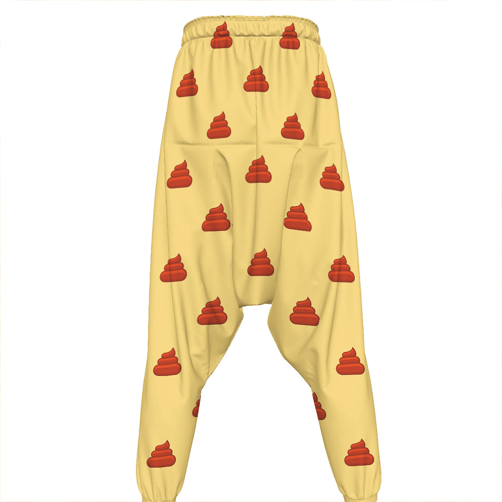 Brown Poop Pattern Print Hammer Pants